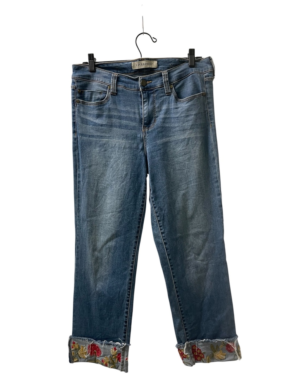 Liverpool Blue Kennedy Straight Cropped Jeans in Bridgeport